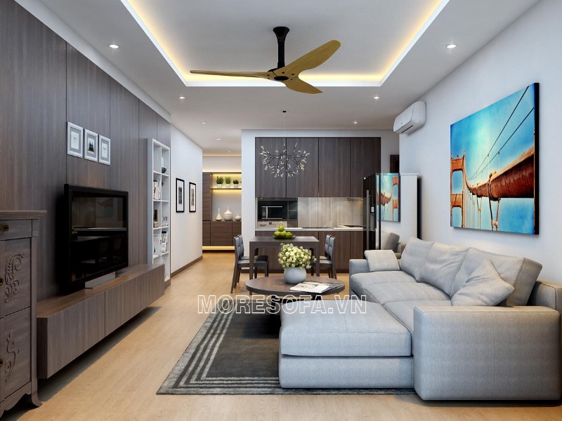 Ghế sofa góc nỉ hiện đại đẹp